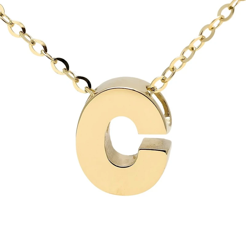 Block 8MM Initial Necklace