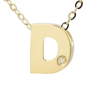 Block Diamond 8MM Initial Necklace