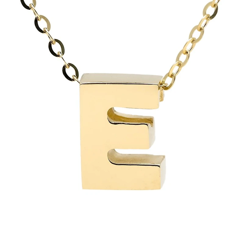 Block 8MM Initial Necklace