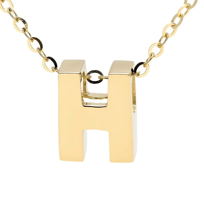 Block 8MM Initial Necklace