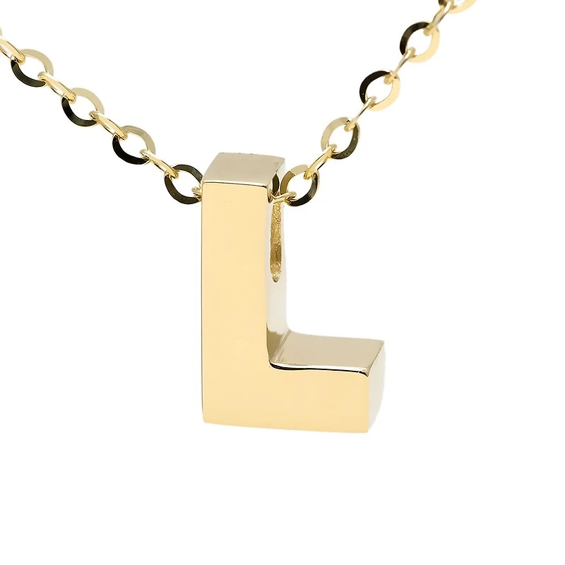 Block 8MM Initial Necklace