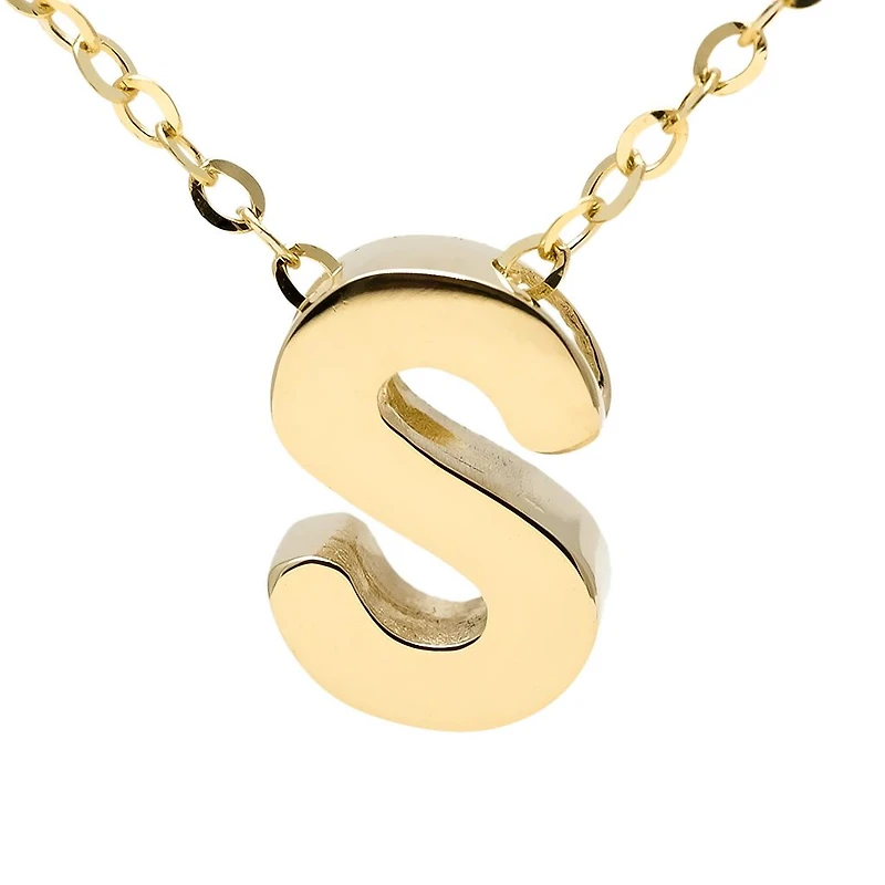 Block 8MM Initial Necklace