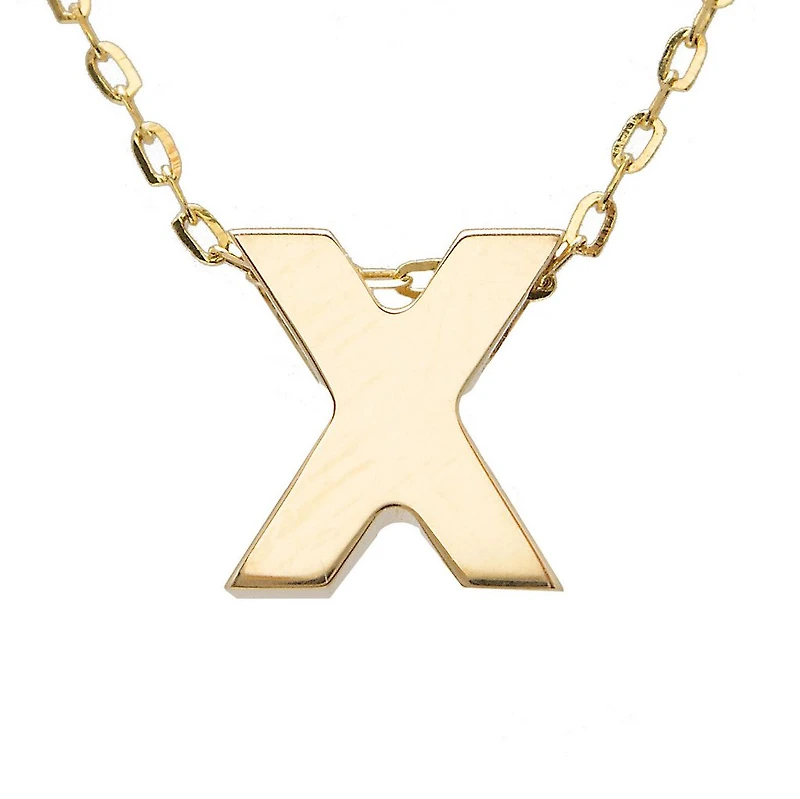 Block 8MM Initial Necklace