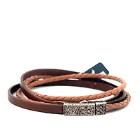 Brown Leather Triple Bracelet