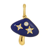 Blue Mushroom and Diamonds Pendant