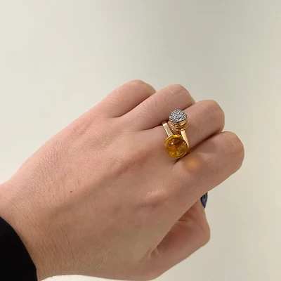 Boulevard Stone Ring with Yellow Stone