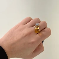 Boulevard Stone Ring with Yellow Stone
