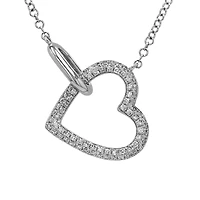 Diamond Heart and Link Necklace