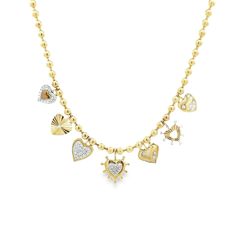 Multi Hearts Charms Necklace