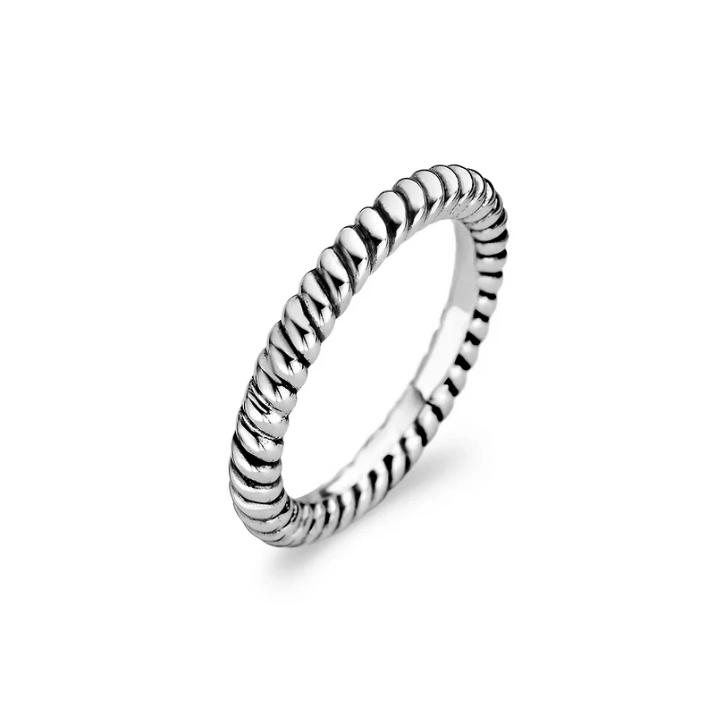 Twisted Silver Ring Size 7