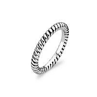 Twisted Silver Ring Size 7