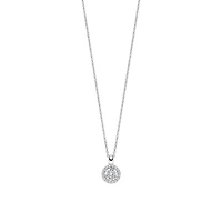 Round Halo Zirconia Necklace