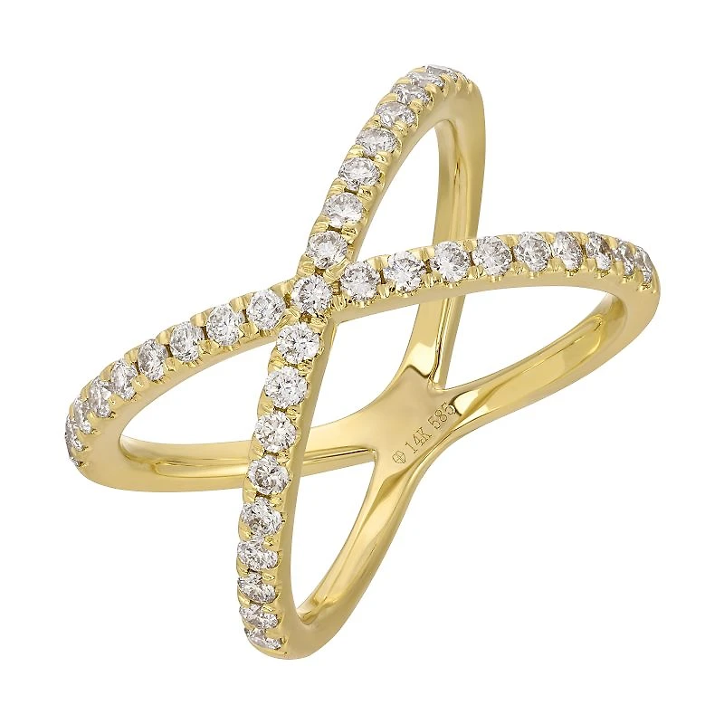 Diamond Crossover Ring