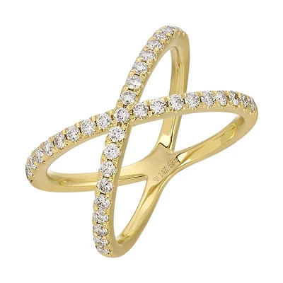 Diamond Crossover Ring