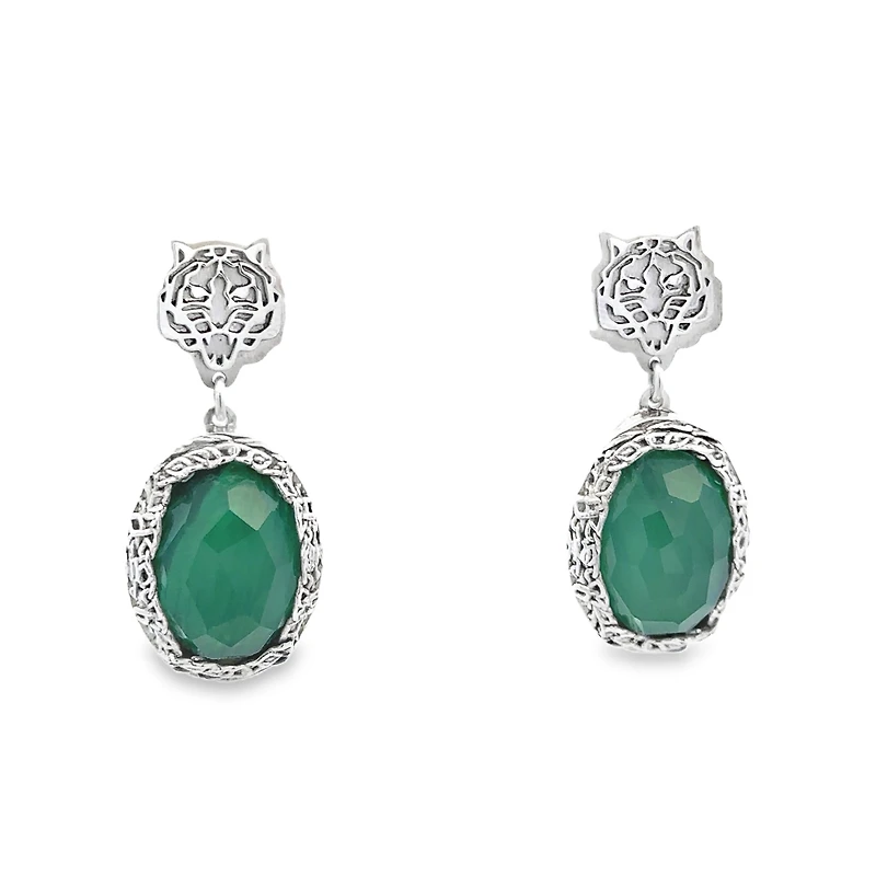My Amazon Green Stone Dangle Earrings