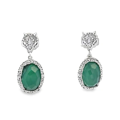 My Amazon Green Stone Dangle Earrings