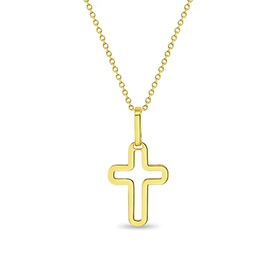 Rouned Open Cross Kids Necklace