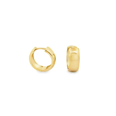 Round Huggie Earrings, 16MM