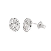 Oval Illusion .73ct Diamond Stud Earrings