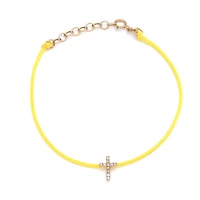 Cross Diamond Cord Bracelet