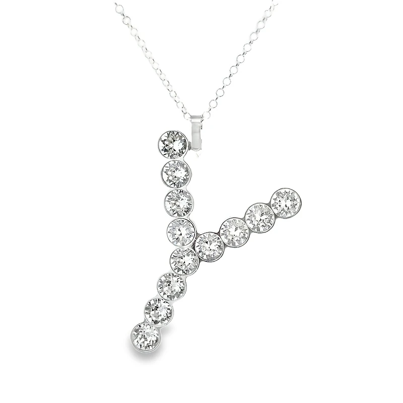 Initial Y Pendant with Swarovski Crystals