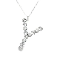 Initial Y Pendant with Swarovski Crystals