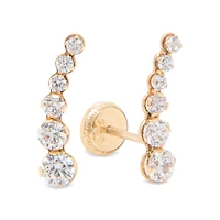 Gradient Crawler 18MM Zirconia Stud Earrings