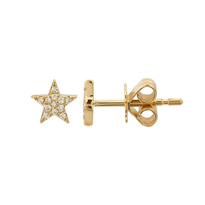 Star Pave Diamond Stud Earrings