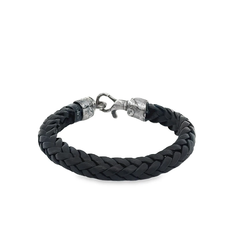 Thick Braided Leather Bracelet