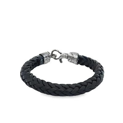 Thick Braided Leather Bracelet