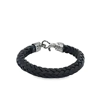 Thick Braided Leather Bracelet