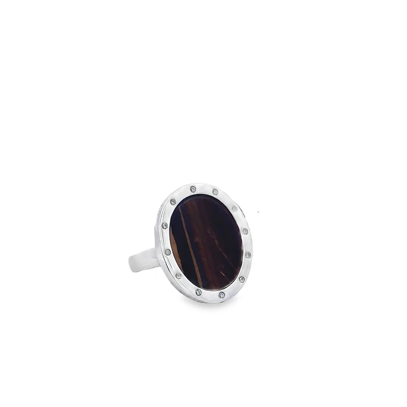 Tiger Eye Stone Ring (Size 54)
