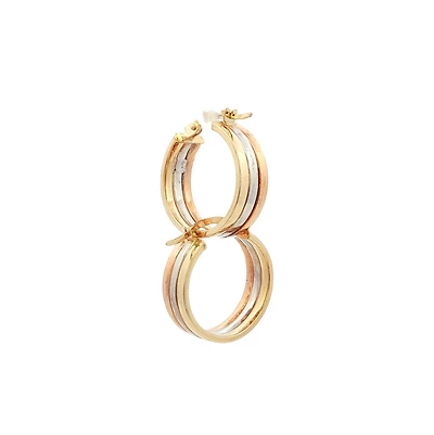 Tri-Color Hoop Earrings
