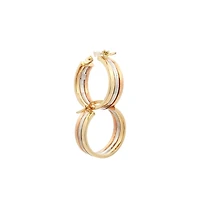 Tri-Color Hoop Earrings