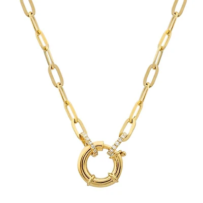 Paperclip Chain with Charm Carrier that opens