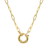 Paperclip Chain with Charm Carrier that opens