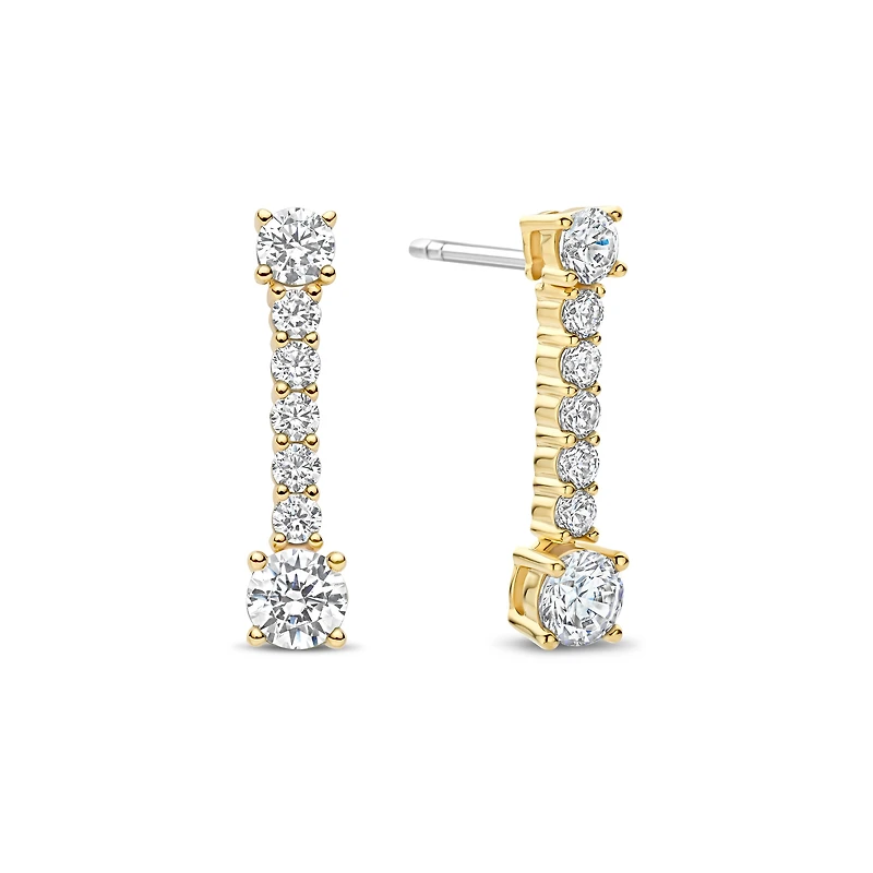 Tinsel Linear Golden Earrings