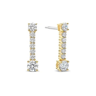 Tinsel Linear Golden Earrings