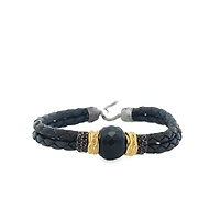 Double Braided Bracelet with Gold Beads