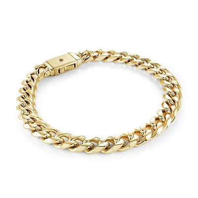 8MM Curb Golden Steel Bracelet