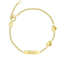 Engravable Two Hearts Kids Valentino Bracelet