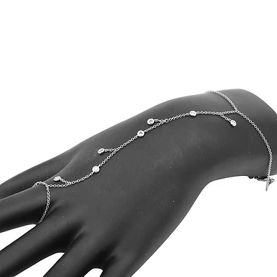 Dancing Diamonds Hand Chain in White Gold