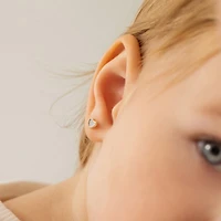 Kids Mother Pearl Heart Stud Earrings
