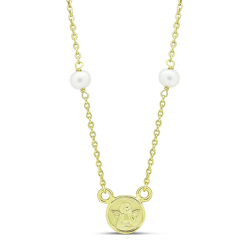 Angel Pearl Gold Plated Silver Necklace
