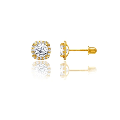 Square Halo Stud Earrings