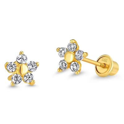 Five point Star Flower Stud Earrings
