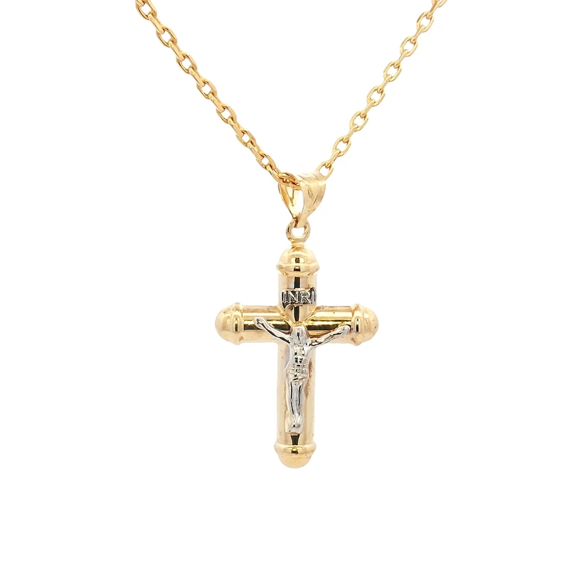 Two Tone Crucifix Pendant
