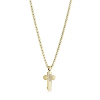 Gold Plated Steel Cross 18 inch Chain