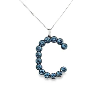 XLarge Blue and Black Swarovski Initial Pendant