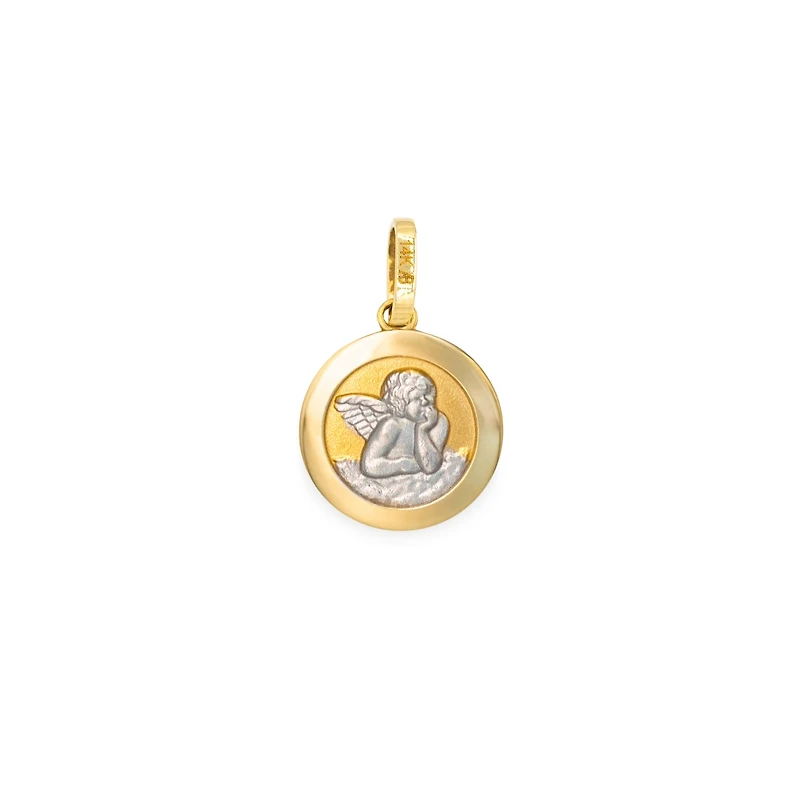 Guardian Angel Two Tone Pendant 11MM